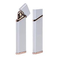 BX USB Lighter Flameless Ignition, Electric, Windproof, Rechargeable, Slim, Extremely Light Weight, Portable Compact Design, Free Charging Cable Set (Silver)