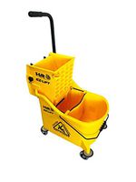 Hero EZ-Lift Dual Cavity Commercial Mop Bucket with Wringer on Wheels, Includes Dirty Water Bucket (36-Quart | 9 Gallon Cleaning Bucket)