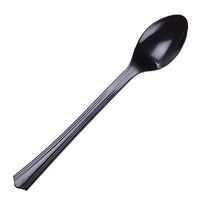 WNA 100 Count Petites Tasting Spoons, 4.2", Black