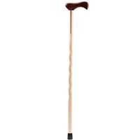 Handcrafted Wood Walking Cane - Made in the USA by Brazos - Twisted Maple with Exotic Cocobolo Handle and Spline - 37 Inches