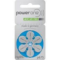PowerOne Size 675 Mercury Free Hearing Aid Batteries - Pack of 30 + Free Battery Caddy