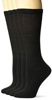 Dr. Scholl's Women's Diabetes and Circulatory Crew Socks 4 Pair, black, Shoe Size: 7-12