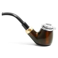 Mr. Brog Full Bent Smoking Tobacco Pipe - Model No: 21 Old Army Brown Shades - Pear Wood Roots - Hand Made