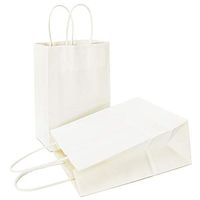 AZOWA Gift Bags White Kraft Paper Bags with Handles (8 x 3 x 6 in, 25 CT)