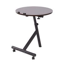 Over Bedside Home Desk Hospital Bed Table Home Office Desk Overbed Table with Wheels Tray Side Table Three-Tier Black White (Black)