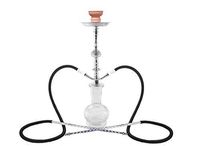 Hookah 20" White 2 hose shisha nargila bar narguile nargile glass vase hookas