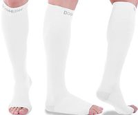 Doc Miller Open Toe Compression Socks 1 Pair 30-40 mmHg (White OT Lrg Tall)