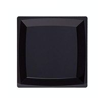 WNA Milan 12 Count Square Plastic Lunch Plates, Black