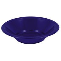 JAM PAPER Disposable Plastic Bowls - Small - 12 oz (7 Inch Diameter) - Navy Blue - 20/pack