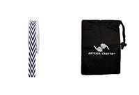 Darice DIY Crafts Supplies Gift Wrapping Ribbon Oh So Trendy Blue/White Chevron 5/8 inches x 3 Yards (15 Pack) 2958 584 Bundle with 1 Artsiga Crafts Small Bag