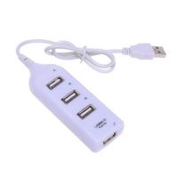 4 Port High Speed White Mini USB 2.0 Hub For Laptop PC Plug and Play