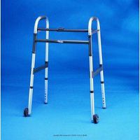 I-Class™ Dual-Release Paddle Folding Walker-Style Single Pack Fits Users 5' 3" - 6' 4" Height Adjusts 30 3/8" - 37 3/8" Depth Open: 17 1/2", Folded: 4" Width Hand Grips: 17", Base Legs: 21 1/2" Weight 5 lb, 5 oz - Each 1