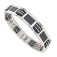 Men's Stainless Steel Fiber Optical Magnetic Golf Bracelet N 6.5"