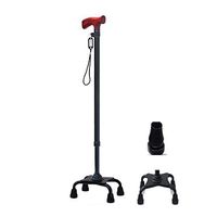 Luckya Old Man Crutches Four-Legged Cane Non-Slip Aluminum Walker Telescopic Four Corners Non-Slip Walking Stick with Hospital
