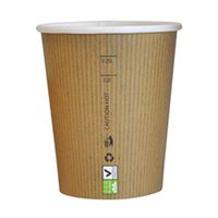 Nature Paper Cup (Case of 1000), PacknWood - Recyclable Disposable Paper Cups for Hot Drinks (8 oz) 210GCBIO8