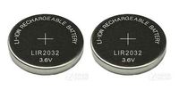 New 2 x Rechargeable LIR2032 LIR 2032 3.6V Button Cell