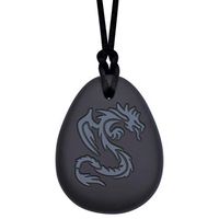 Munchables Sensory Chew Necklace Dragon for Boys Chewelry (Gray/Black)