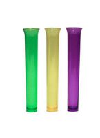 Party Essentials 15-Count Hard Plastic 1.5 Ounce Tube Shots, Mardi Gras Mix