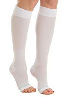 RelaxSan Antiembolism M0350A (1 Pair - White, L) Open-toe anti-embolism knee high socks - 18 mmHg, 100% Made in Italy