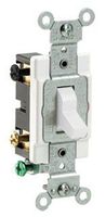 Leviton CS420-2W 20 Amp, 120/277 Volt, Toggle 4-Way AC Quiet Switch, Commercial Grade, Grounding, White