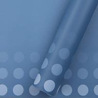 20 Counts Korean Style Waterproof Wave Point Flower Wrapping Paper Floral Wrapping Paper Bouquet Packaging Material Wrapping Paper Florist Supplies,23.6x23.6 Inch (Sea Blue)