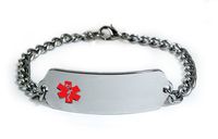 Diabetes METFORMIN Medical ID Alert Bracelet with Embossed Emblem from Stainless Steel. Style: Classic Wide, Premium Series.