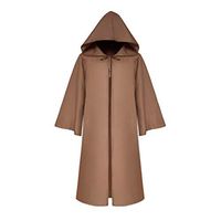 Alangbudu Family Cosplay Halloween Cape Windbreaker Hoodie Outfits Party Cardigan Long Sleeve Overcoat Jacket Outwear Brown