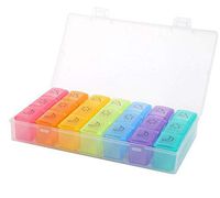 Weekly Pill Organizer Case Travel Pill Organizer Box Portable Holder Pill Box Case Separate Compartments for Vitamins Medication and Supplements for Women (21 Grid)