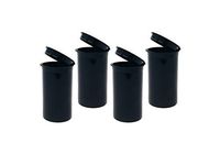 19 DRAM POP TOP Bottles Qty Size Count CASE Rx Pill Bottles Prescription Crafts Coins Storage Medicine Containers Made in USA (4 PCS, Black - Solid (Opaque)