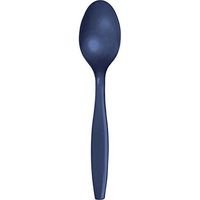 Club Pack of 288 Navy Blue Premium Heavy-Duty Plastic Party Spoons