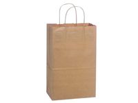Brown Kraft Shopping Bags - Debbie Natural Kraft Shopping Bags Bulk 8-3/4x6x14" (250 Bags) - Wraps-DEBKR