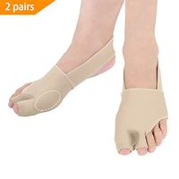 MOXIN 2 Pair Gel Bunion Protector, Bunion Correctors Sleeve with Pad Cushion with Built-in Silicone Gel Pad for Hallux Valgus, Bunion Surgery Pain Relief,Flesh,L(40to45code)