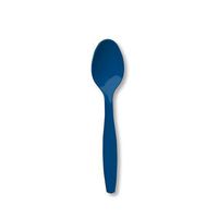 Creative Converting Touch of Color Premium 24 Count Plastic Spoons, Navy - 010603
