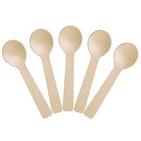 250 PCS Disposable Wood Spoon Mini Tasting Spoons, 4 Inches