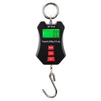 LCD Electronic Balance Digital Fishing Hook Hanging Scale 440 Pound/200Kg,2 AAA Batteries Included (Plastic Shell,Orange)