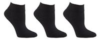 Diabetic Socks | Womens Black Ankle 3 Pack | Seamless Toe Size 9-11