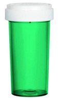 40 Dram, Empty BPA-Free Cylinder Vials with Reversible Child Resistant Caps (Pack of 15) (Green)
