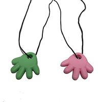 Chew Necklaces for Sensory Kids Girls Boys - Oral Motor Aids Silicone Chewy Pendant Jewelry for Autism ADHD SPD Teething with Special Needs Children - 2 Pack Palms Biting Necklace