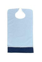 Comfort Finds Crumb Catcher Adult Bib - Waterproof Absorbent Terry Cloth Senior Bibs Clothing Protector - Keeps Mealtime Clean (Light Blue, Single Pack) …