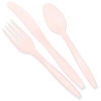 Sparkle and Bash Plastic Party Cutlery for Girl Baby Shower (96 Count), Light Pink