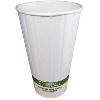 World Centric Compostable Double Wall Paper Hot Cup with Bio Lining, 16 Ounce - 600 per case.