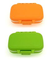 ERZA SCARLET Small Pill Cases 3 Removable Compartments Travel Medication Carry Case - Pill Box for Daily Vitamin Organizer Box (Green + Orange)