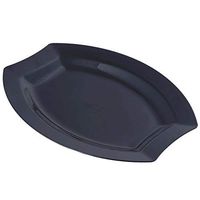BalsaCircle 40 pcs 8-Inch Black Plastic Oval Plates - Disposable Wedding Party Catering Tableware