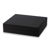 Smoking Set/Cedar Wood Lined Piano Paint Compact Cigar Cabinet Can Hold 20 Cigars with Humidifier and Hygrometer Cigarette Box Removable Partition Men's Gift Box Black Mute