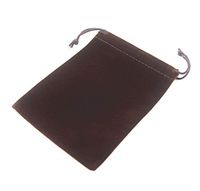 Pack of 25 Velvet Gift Bags Drawstring Jewelry Pouches Candy Bags Wedding Favors (4.8" X 3.6", Coffee Brown)