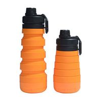 Collapsible Water Bottle, BPA Free Water Bottle with Supplement Pill Case. Safe - Made of 100% Food Grade Silicone, FDA Approval. Portable - Perfect for Work,Travel,Gym, Running, Hiking.750ml