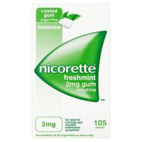 Nicorette Gum 2 mg Fresh Mint 105 Pieces Stop Smoking Aid