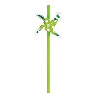 Lime Green Pinwheel Paper Straws, 3ct