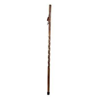 Brazos 55" Twisted Texas Traveler Handcrafted Walking Stick, Brown, Made in The USA
