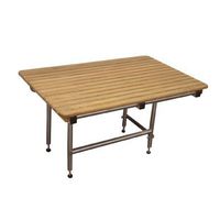 Teak ADA Wall Mounted Folding Shower Bench/Seat with Fold Down Legs (32"x16")